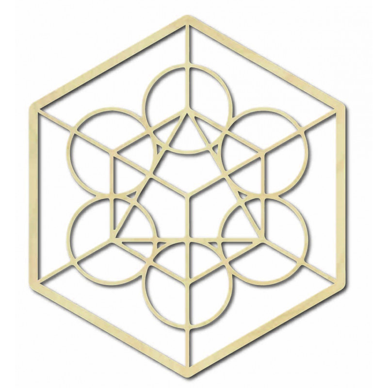 Pictura geometrica din lemn pe peretele recoltei