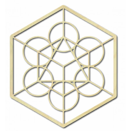 Pictura geometrica din lemn pe peretele recoltei