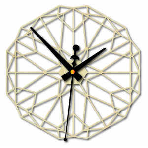 Ceas de perete geometric din placaj de lemn - CUDO 2