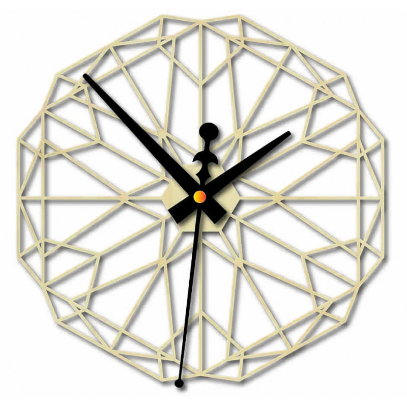 Ceas de perete geometric din placaj de lemn - CUDO