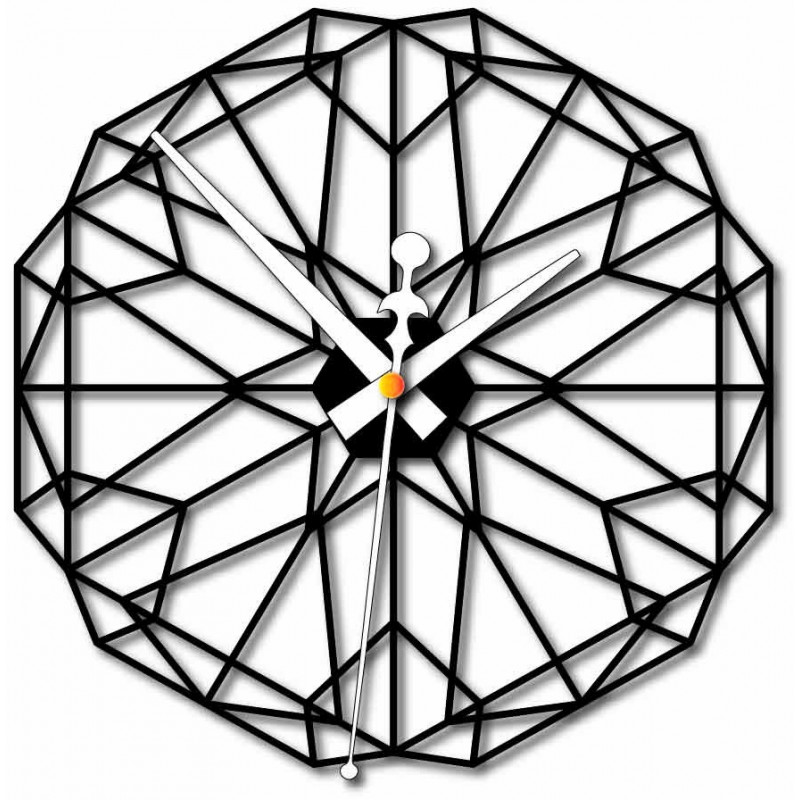 Ceas de perete geometric din placaj de lemn - CUDO
