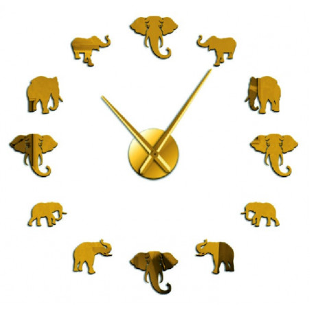 Sentop - Ceas de perete modern pe perete de elefant și aur SZ070