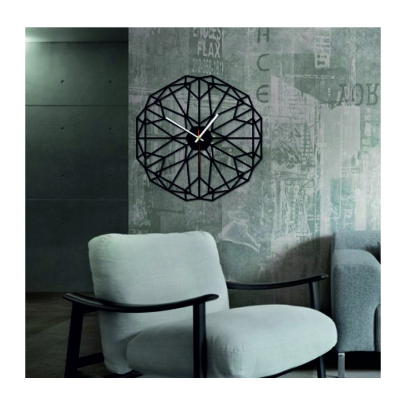 SENTOP - Ceas de perete din plexiglas geometric TOMARR și negru X0097
