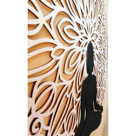 Sentop - Imagine Mandala 3D pe peretele designului de culoare mandala Buddha