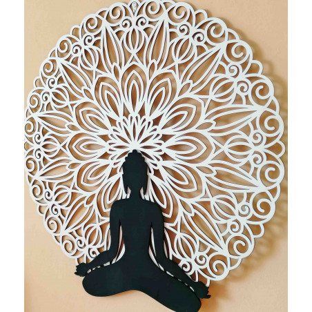 Sentop - Imagine Mandala 3D pe peretele designului de culoare mandala Buddha