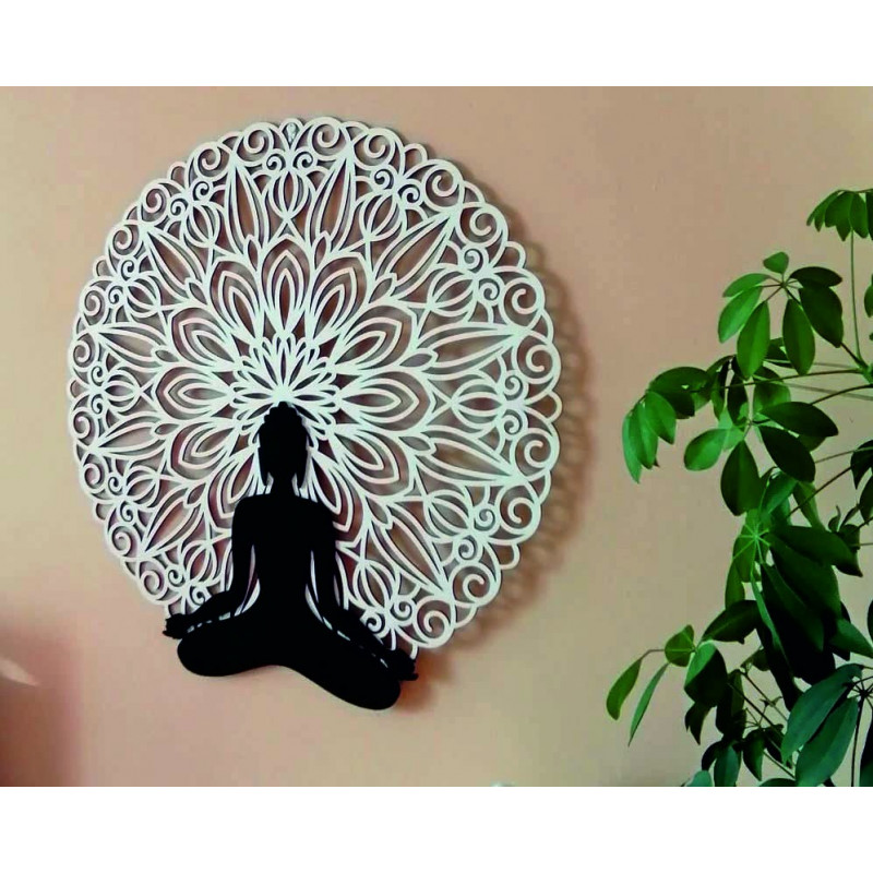 Sentop - Imagine Mandala 3D pe peretele designului de culoare mandala Buddha