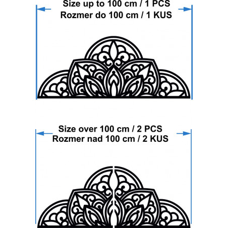 Pictură murală din lemn jumătate de mandală - BOHEMIA