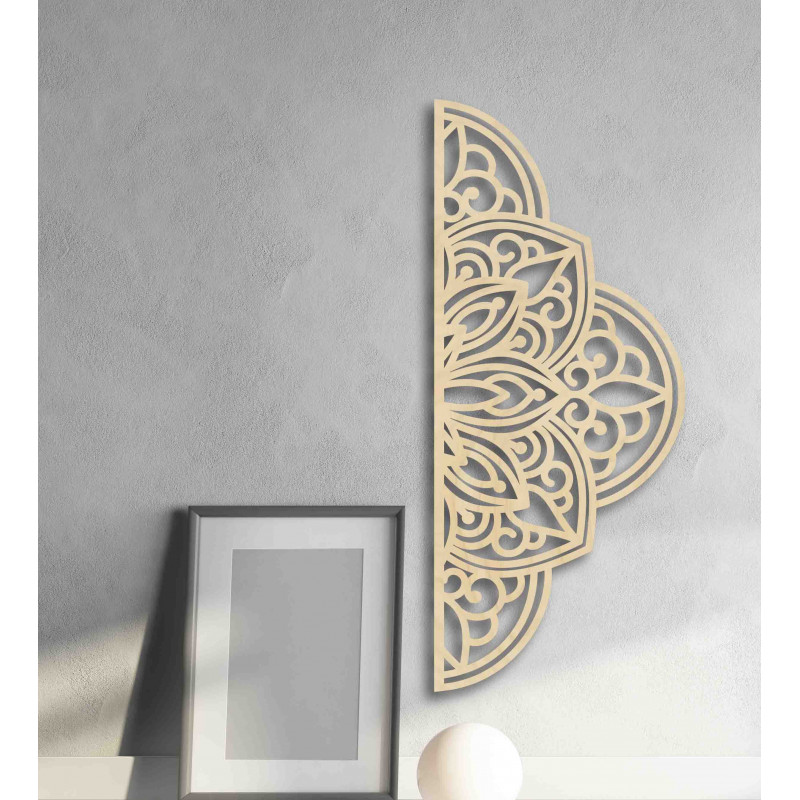 Pictură murală din lemn jumătate de mandală -...