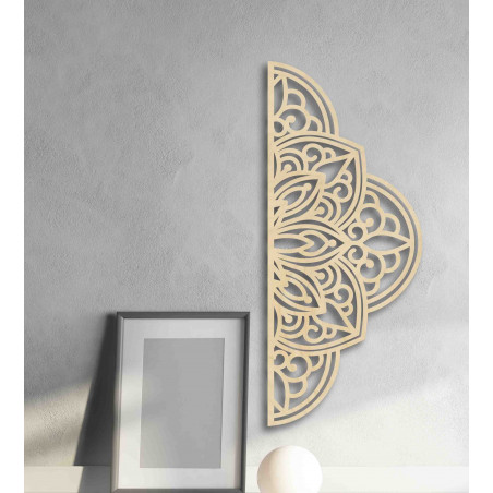 Pictură murală din lemn jumătate de mandală - BOHEMIA