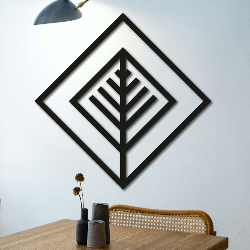 Pictură modernă pe perete - pătrat decorativ din lemn ATALY | SENTOP