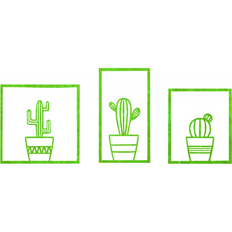 Tablou de perete elegant din trei părți - Cactuși