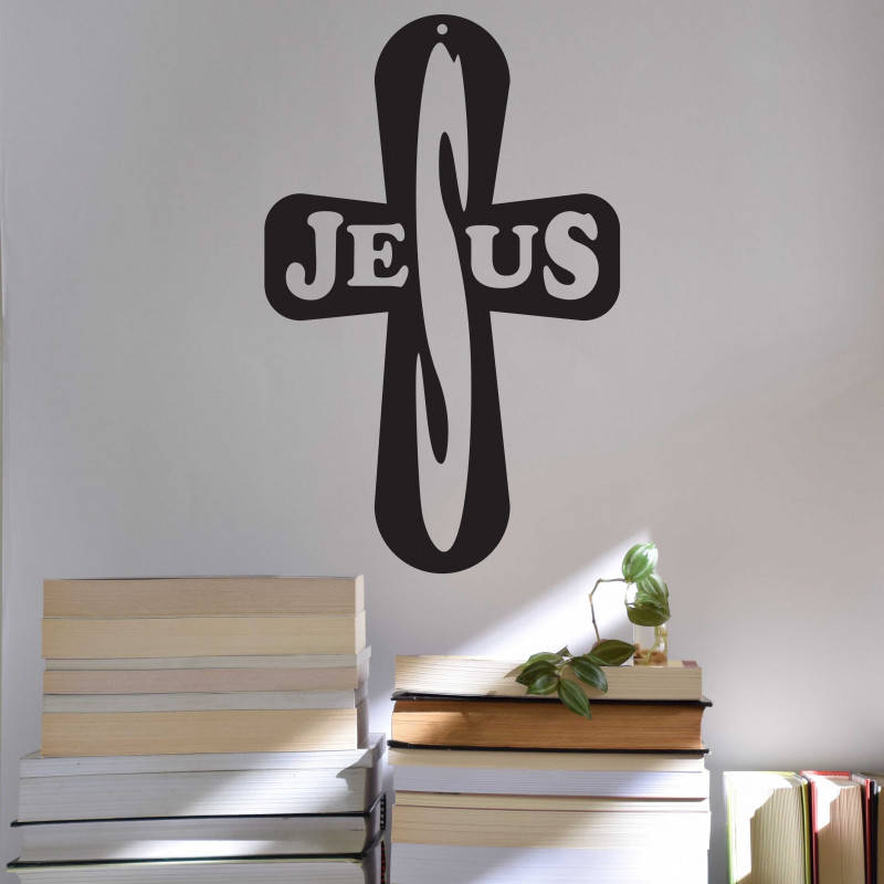 Decorația din cruce din lemn - Isus, dimensiune: 250x160 mm