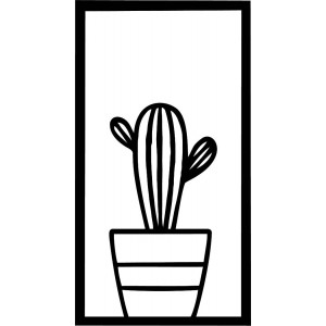Pictură murală modernă cu cactus 2