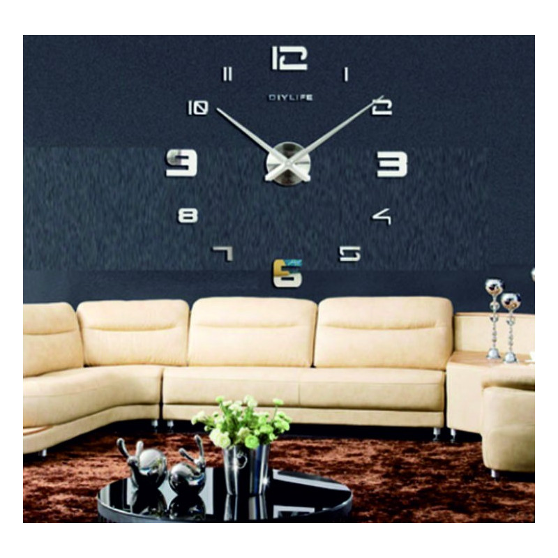 Ceas de perete cu oglindă adezivă PROFI CLOCK 3D