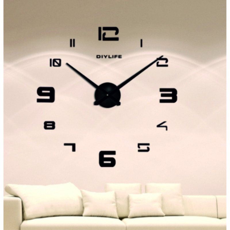 Ceas de perete cu oglindă adezivă PROFI CLOCK 3D