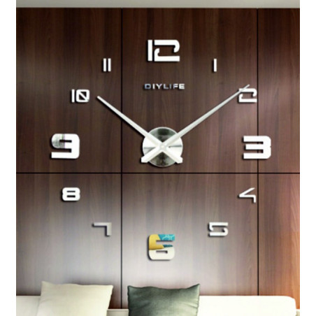 Ceas de perete cu oglindă adezivă PROFI Clocks 3D