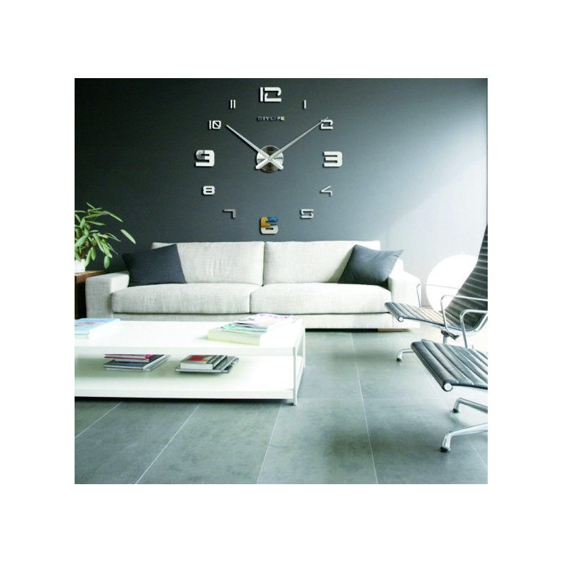 Ceas de perete cu oglindă adezivă PROFI CLOCK 3D