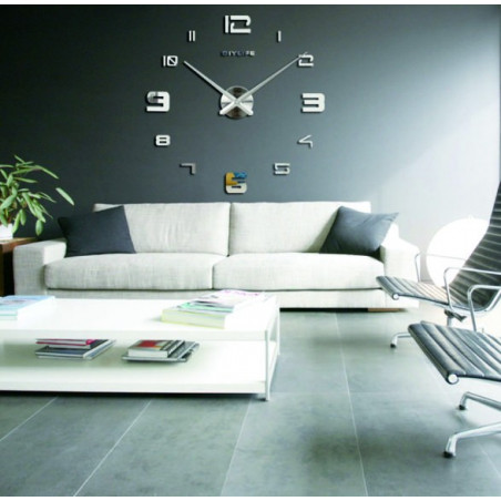 Ceas de perete cu oglindă adezivă PROFI Clocks 3D