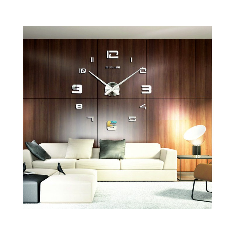 Ceas de perete cu oglindă adezivă PROFI CLOCK 3D