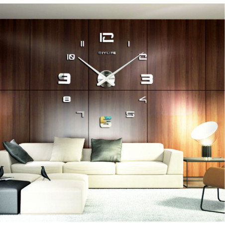 Ceas de perete cu oglindă adezivă PROFI Clocks 3D