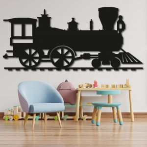 Pictură murală din lemn tren, locomotivă - THOMAS