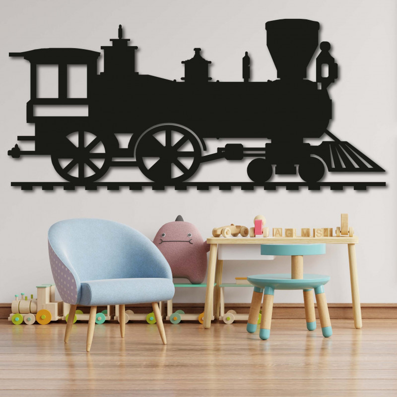 Pictură murală din lemn tren, locomotivă - THOMAS