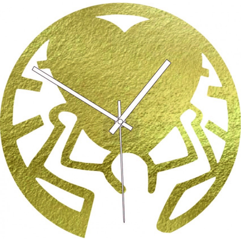 Ceas din lemn - dragoste pe umeri negru și...