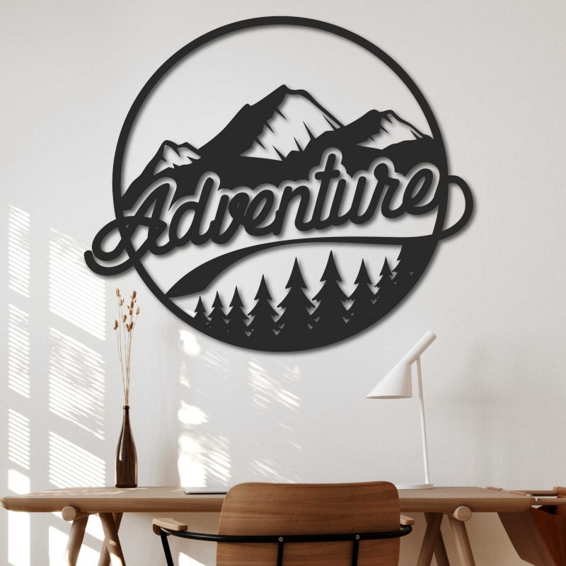 Imagine de perete din lemn cu motiv natural - ADVENTURE