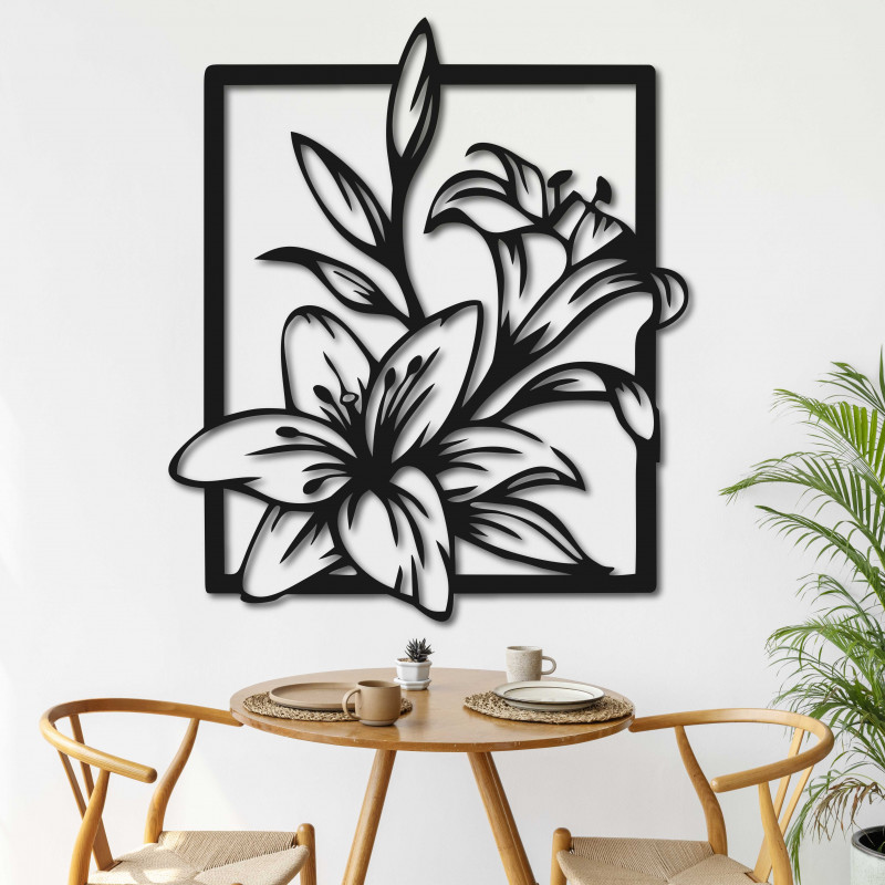Laser cut wooden wall decor beautiful lily - INNOCENCE | SENTOP