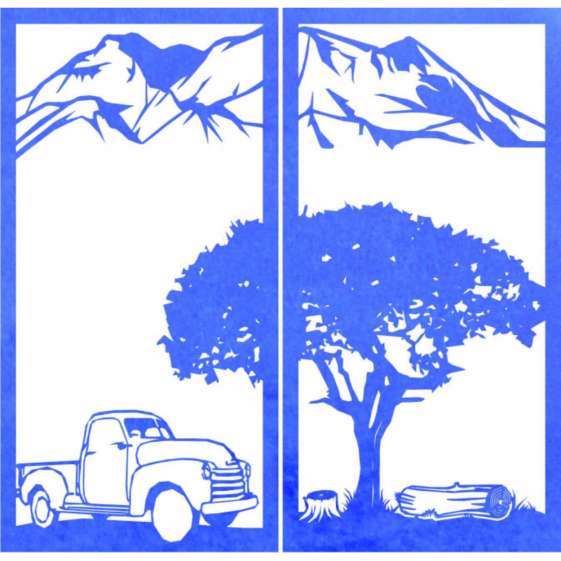 Pictură murală sculptată în două piese, natură...