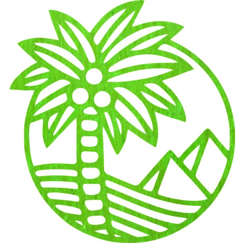 Pictura de perete din lemn a unui palmier pe...