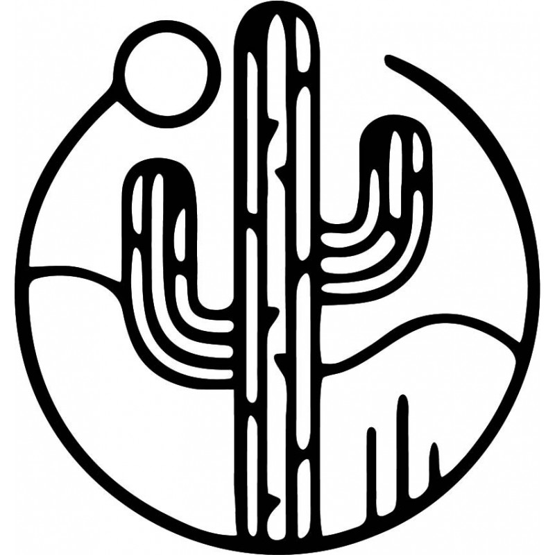 Imagine de perete din lemn a unui cactus cu...