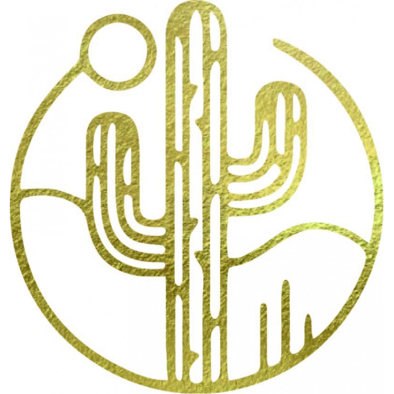 Imagine de perete din lemn a unui cactus cu...