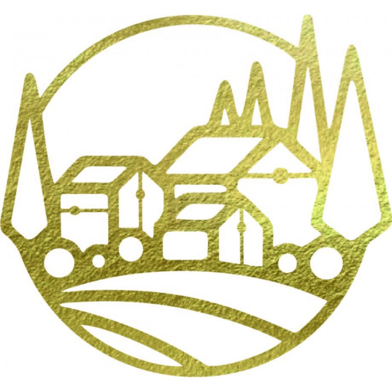 Tablou din lemn pe peretele caselor