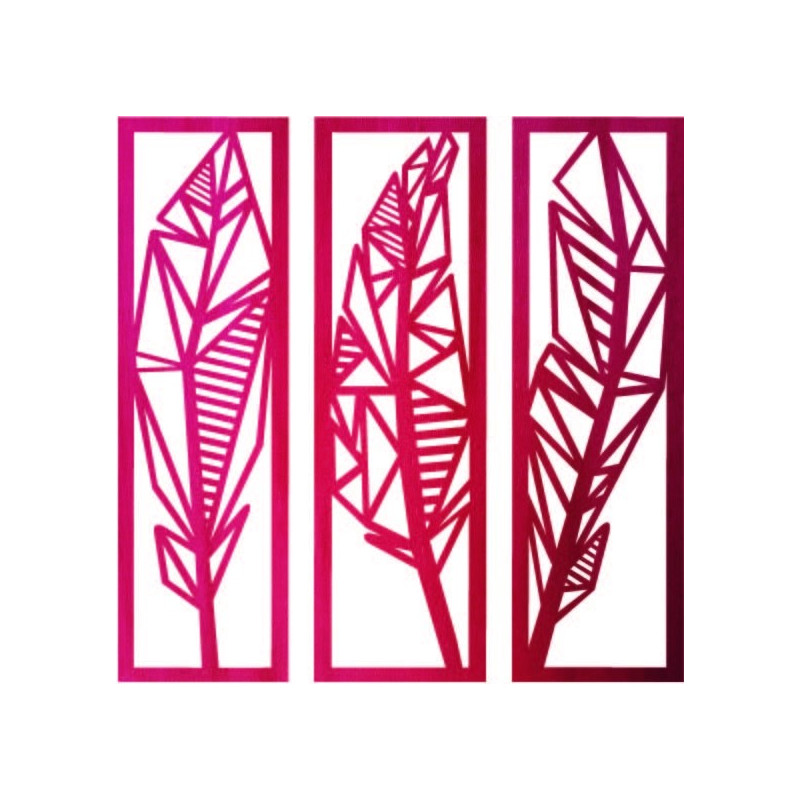 Pictură modernă în trei piese cu frunze de bananier - MUSACEAE