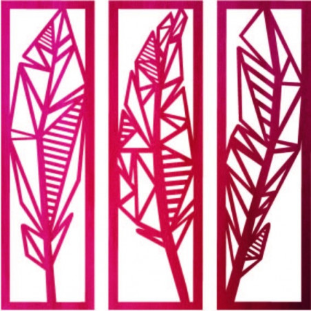 Pictură modernă în trei piese cu frunze de bananier - MUSACEAE