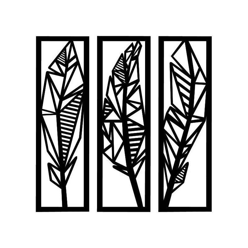 Pictură modernă în trei piese cu frunze de bananier - MUSACEAE