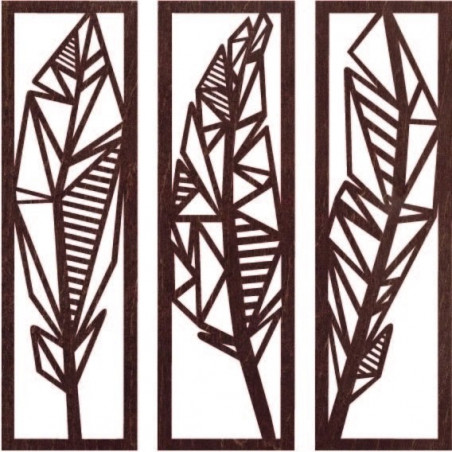 Pictură modernă în trei piese cu frunze de bananier - MUSACEAE