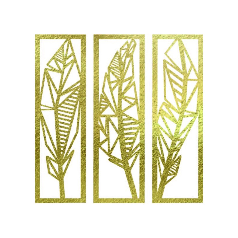 Pictură modernă în trei piese cu frunze de bananier - MUSACEAE