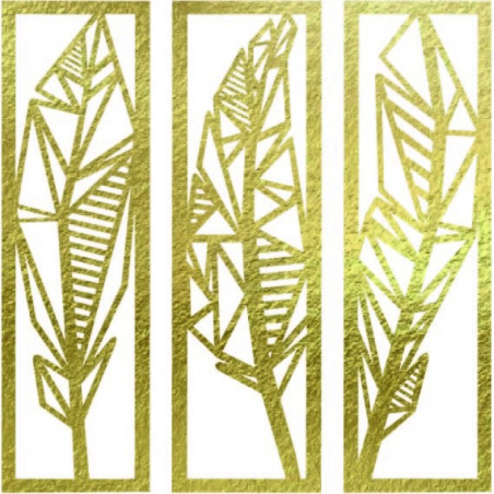 Pictură modernă în trei piese cu frunze de bananier - MUSACEAE