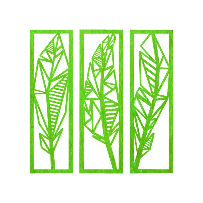 Pictură modernă în trei piese cu frunze de bananier - MUSACEAE