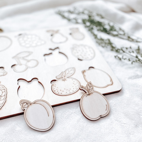 Insert montessori din lemn pentru copii - FRUCTE | SENTOP