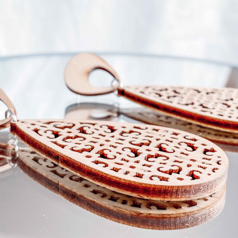 Cercei suspendati din lemn JULIEN - MONATY |...