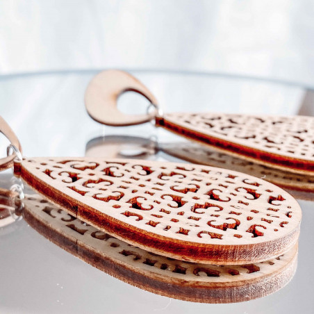 Cercei suspendati din lemn JULIEN - MONATY | SENTOP