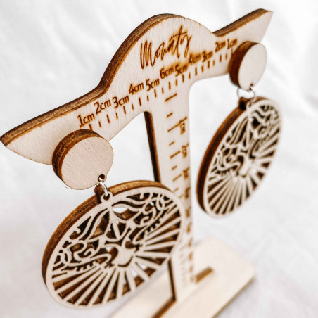 Cercei din pandantiv din lemn LILIEN - MONATY | SENTOP