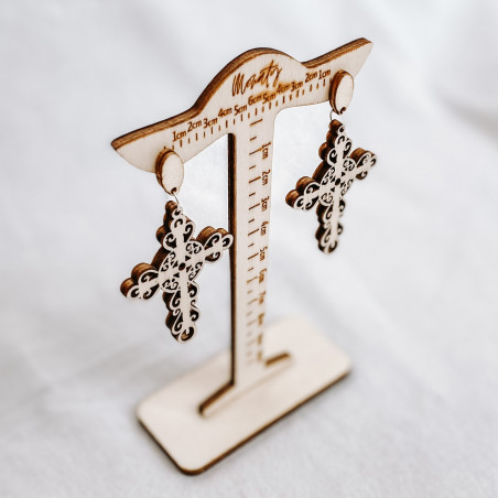 Cercei din pandantiv din lemn CROSS - MONATY | SENTOP