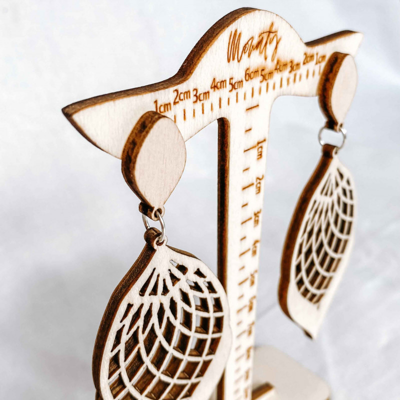 Cercei din pandantiv din lemn MELLIFLUOUS -...