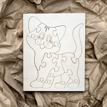 Insert Montessori din lemn pentru copii - PISICĂ | SENTOP