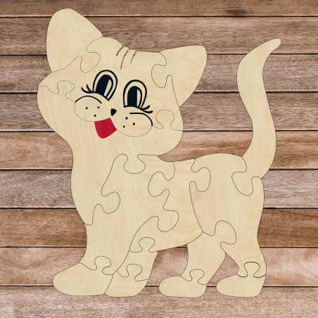 Insert Montessori din lemn pentru copii - PISICĂ | SENTOP