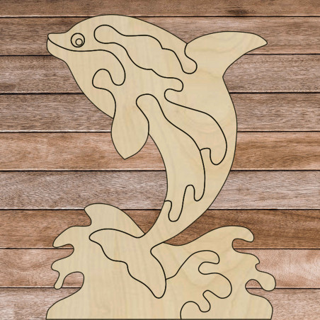 Ajutor senzorial din lemn Montessori - Delfin | SENTOP H015 Plop